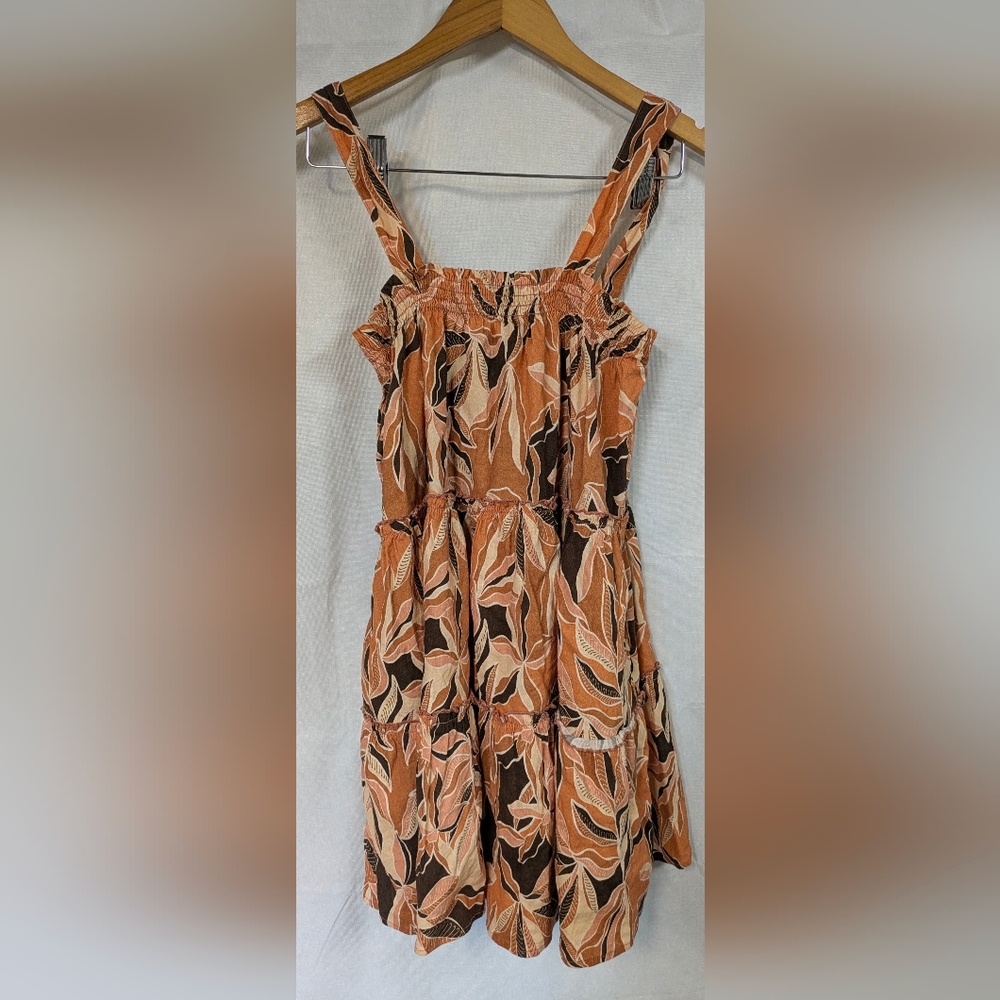 Shore Brand Linen Blend Tiered Mini Dress Sz. M